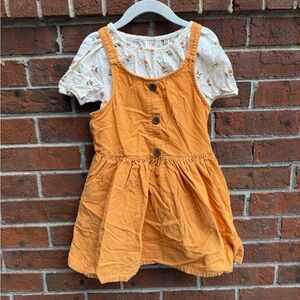 Cat & Jack Corduroy Sundress Floral Shirt Size 5T toddler girls kids Dress